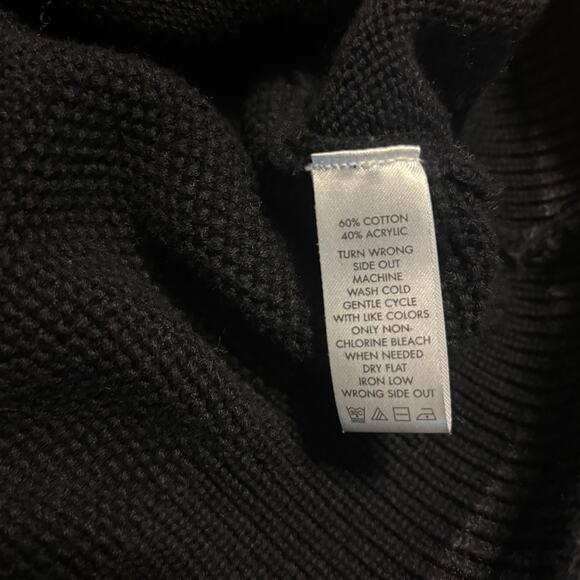 Calvin Klein Mens Quarter Zip Sweater Size L Black Gray Argyle - Picture 9 of 9
